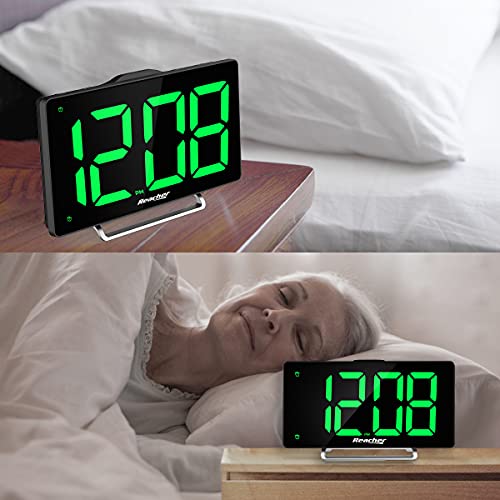 Large Alarm Clock 9" LED Digital Display Dual Alarm with USB Charger Port 0-100 Dimmer for Seniors Simple Bedside Big Number Alarm Clocks for Bedrooms