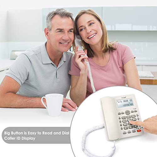 Desktop Corded Telephone, HandsFree Calling, LCD Display, DTMF/FSK