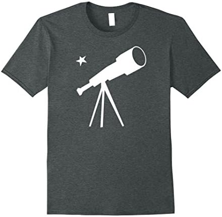 Mens Astronomy Shirt: Telescope Sky Stars Observation Science 2XL Dark Heather