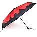Automatic Travel Umbrella, Oak Leaf Auto Open/close Foldable Rain Umbrella, Red Flower - Waterproof, Windproof, Compact for Easy Carrying Totes -Durability Tested 5000 Times