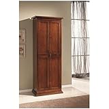 Armadio 2 Ante In Legno Massello - Per Camera Da Letto O Ripostiglio | Design Arte Povera Colore Noce