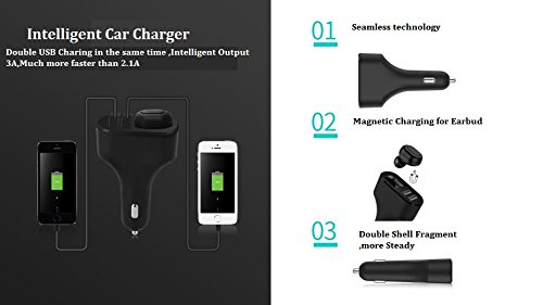 image for Y＆X Intelligent Car charger with Wireless Earbuds Bluetooth earbuds 