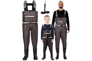 DaddyGoFish Chest Waders for Kids and Adults, Fishing and Hunting Waders with a Pocket and a Wader Hanger