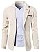 H2H Mens Fashionable Slim Fit Single Button Linen Blazer Jacket Beige US M/Asia L (CMOBL01)