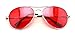 VW Eyewear - Colorful Silver Metal Aviator With Color Lens Sunglasses (Red lens)