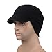 Surblue Winter Earflap Hat Skull Cap Outdoor Warm Windproof Fleece with Visor,Black
