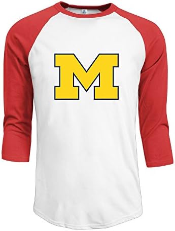 Men's Michigan Wolverines 3/4 Sleeve Blended Tshirt Athletic Jersey