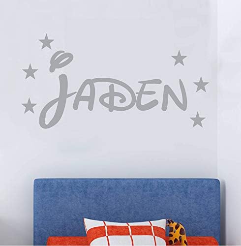 Personalised Disney Name Wall Sticker, Any Name, Any Colour, Childs Bedroom (Large 100cm x 53cm, Grey)