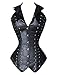 Kranchungel Women's Punk Rock Faux Leather Corset Retro Goth Waist Cincher Basque Bustier
