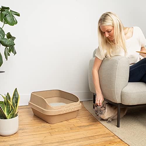 Kitty Sift Disposable Plastic Free Sifting Litter Box and Liner PLUS PROBIOTIC Litter, Large 8