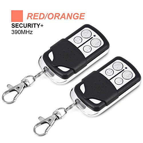 Garage Door Openers Replacement Remote 2 Pack for LiftMaster 970LM 971LM 972LM 973LM - Chamberlain 953CB - Craftsman 139.53681 Remote - Compatible with Red/Orange Learn Button 390MHz