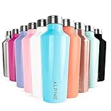 Alpine Double Wall Insulated Tumbler Water Bottle & Thermos - Heavy Duty Stainless Steel- 16.9 oz - Aqua