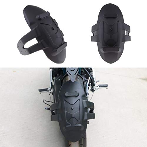 D DOLITY Motorcycle Rear Fender Mudguard Water Baffle Wheel Hugger Replacement with Mounting Btacket, Universal Fit, Black #005 - Thumbnail 7