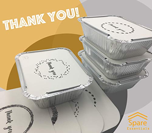 image for Spare Essentials 45 Pack Aluminum Food Containers with Lids -Printed- 