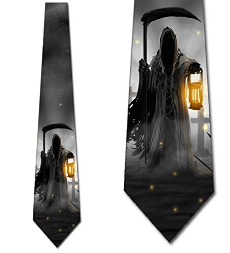 Halloween Tie Grim Reaper Mens Neckties by Three Rooker