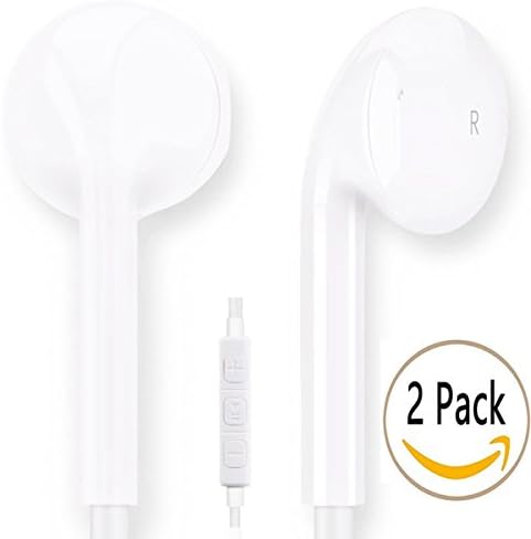 2 Pack Earbuds, Vimme Earbuds In Ear Headphones with Microphone Mic &amp; Remote Earphones for iPhone 6s 6 Plus 5s 5 4s 4 SE iPad iPod 7 8 7s IOS S8 S7 S6 Note 1 2 3 Earbuds Earphones