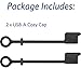 [4-Pack] Cozy USB Caps/Covers/Tether for USB A Cables with Dust Protection, Protects During Travel, Portable, Designed by Cozy (USB A Black)