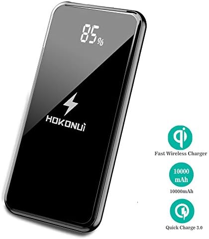 Wireless Portable Charger, 10000mAh Fast Qi Wireless Charging Power Bank Battery Pack with LED Display for iPhone X/XS/XS Max/XR, iPhone 8/8 Plus,Samsung Galaxy S9/S8/S7 Note 8 and More