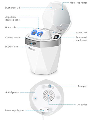 Fnova Nano Facial Steamer Facial Sauna with Adjustable Hot and Cold Mist Nozzles, Cleansing, Moisturizing, Firming, 3-in-1 Function Nano Sprayer for Home SPA