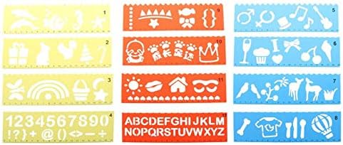 GonPi 1 Piece 12 PCS Painting Puzzle Geometric Ruler Drafting Tools Students Drawing Toys Kids Learning Art Tool