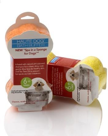 Spongeables Haute Dog Bath Buffer (Yellow) 6+ Uses Bath Sponges