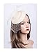 Cizoe Fascinators Hats 20s 50s Hat Pillbox Hat Cocktail Tea Party Headwear with Veil for Girls and Women(B-beige)