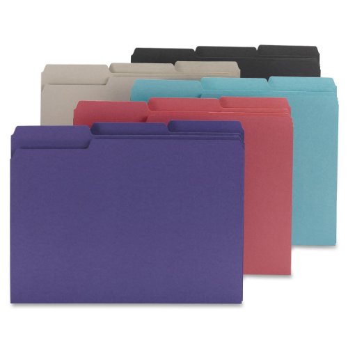 Smead Interior File Folder, 1/3-Cut Tab, Letter Size, Assorted Colors, 100 per Box (10295)