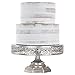 Amalfi Decor 12 Inch Cake Stand, Dessert Cupcake Pastry Candy Display Plate for Wedding Event Birthday Party, Round Metal Pedestal Holder, Silver