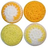 4 Handmade SCRUBBIES, Dish Pot Pan SCRUBBERS, Nylon Netting. Set of 4 in Sunshine Colors. Great Gifts.