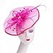 Lucky Leaf Women Girl Fascinators with Hair Clip Hairpin Hat Bowknot Feather Flower Veil Cocktail Wedding Tea Party Hat (8-Fuschia)