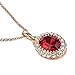 Yoursfs Ruby Jewelry Set for Women Pendant Necklace & Stud Earrings & Rings Set 18K Rose GP Wedding