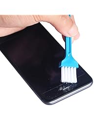 Tatuo   Pack de 12 tapones antipolvo compatibles con iPhone 5 6 7 8  X, incluye kit de cepillo de limpieza de puerto de teléfono, teléfono móvil, altavoz, cepillo de limpieza y receptor de teléfono