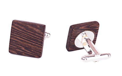 Cufflink for men wood square blank groom boss present i…