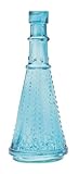Luna Bazaar Blue Decorative Glass Bottle (cone shape)
