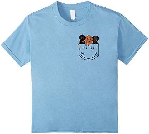 Kids Pocket Doxies Cute Dachshund T-Shirt 10 Baby Blue
