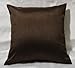 Aiking Home Solid Faux Silk Euro Sham/Pillow Cover, Zipper Closure, 26 by 26 Inches, Brown