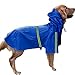 okdeals Dog Raincoat Leisure Waterproof Lightweight Dog Coat Jacket Reflective Rain Jacket with Hood for Small Medium Large Dogs(Blue,L)