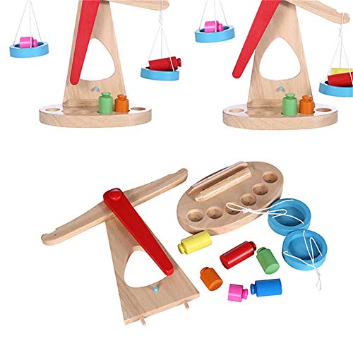 Wooden Balance Beam Weighing Scale Play Toys for Kids Sensorial Early Childhood Education Preschool Training Great Gift Toys Set - Thumbnail 6