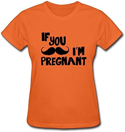 JINGYO Geek 100% Organic Cotton If You Mustache I M Pregnant T Shirt For Women