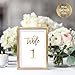 Gold Wedding Table Numbers (Color Options Available), 4x6 Modern Calligraphy Foil Design, Double Sided, Numbers 1-25 (Gold Foil)
