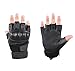 Campstoor Army Military Tactical Gloves Rubber Hard Knuckle Outdoor Gloves for Fit for Cycling Motorcycle Hunting Hiking Camping Powersports Airsoft Paintball (Large, Black Fingerless)