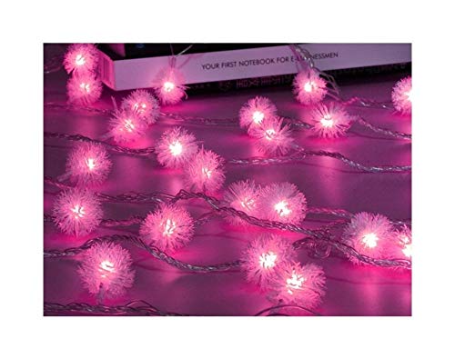 MLX Snowball String Lights, Starry String Lights, Used for Holiday Birthday Outdoor Garden Bar Decoration Waterproof, 10M100 Lights (Color : Pink)