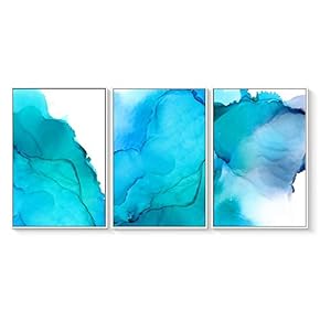 3 Piece Framed Canvas Wall Art for Living Room, Bedroom Organic Pastel Abstract VI Canvas Prints for Home Decoration Ready to Hang - 16"x24"x3 Panels