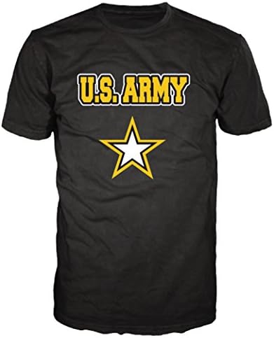 United Staes Army Black Screen Print Military T Shirt Tee. Support Our Troops (5XL, Black)