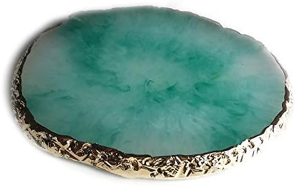 Clouded Gold Coasters | Akin to Agate and Geode (Jade, 2)