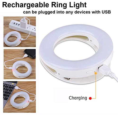 EasyULT Selfie Licht, Selfie Licht Handy, Selfie Ring Licht mit 3 Einstellbare Helligkeiten, USB Wiederaufladbar LED… – Bild 5