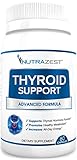 Nutrazest Thyroid Support Supplement - Boost Metabolism, Support Weight Loss, Increase Energy & Focus - with Iodine (Kelp), Zinc, L-Tyrosine, Ashwagandha, Vitamin B12-60 Capsules