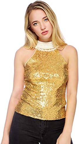 women's white sequin tops evening wear
