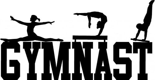 CreativeSignsnDesigns, CreativeSignsNDesigns Gymnast Girls Vinyl Wall Decal Decor 22” x 11” Black