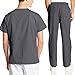 Cherokee Mens Workwear Scrub Set Medical/Dentist Uniform V-Neck Top & Cargo Pant (Pewter, Medium)